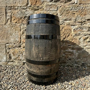 45cm Black Band Full Oak Barrel Planter